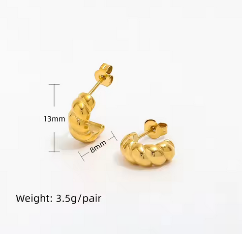 Mini Croissant Earrings