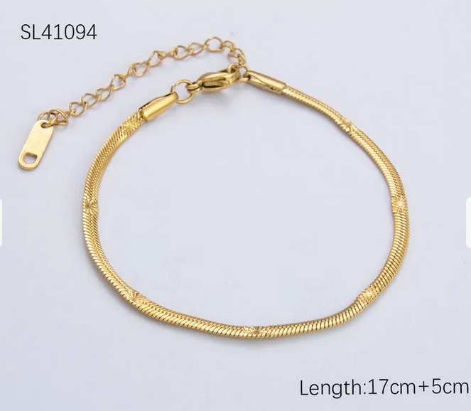 Flat Star Chain Bracelet